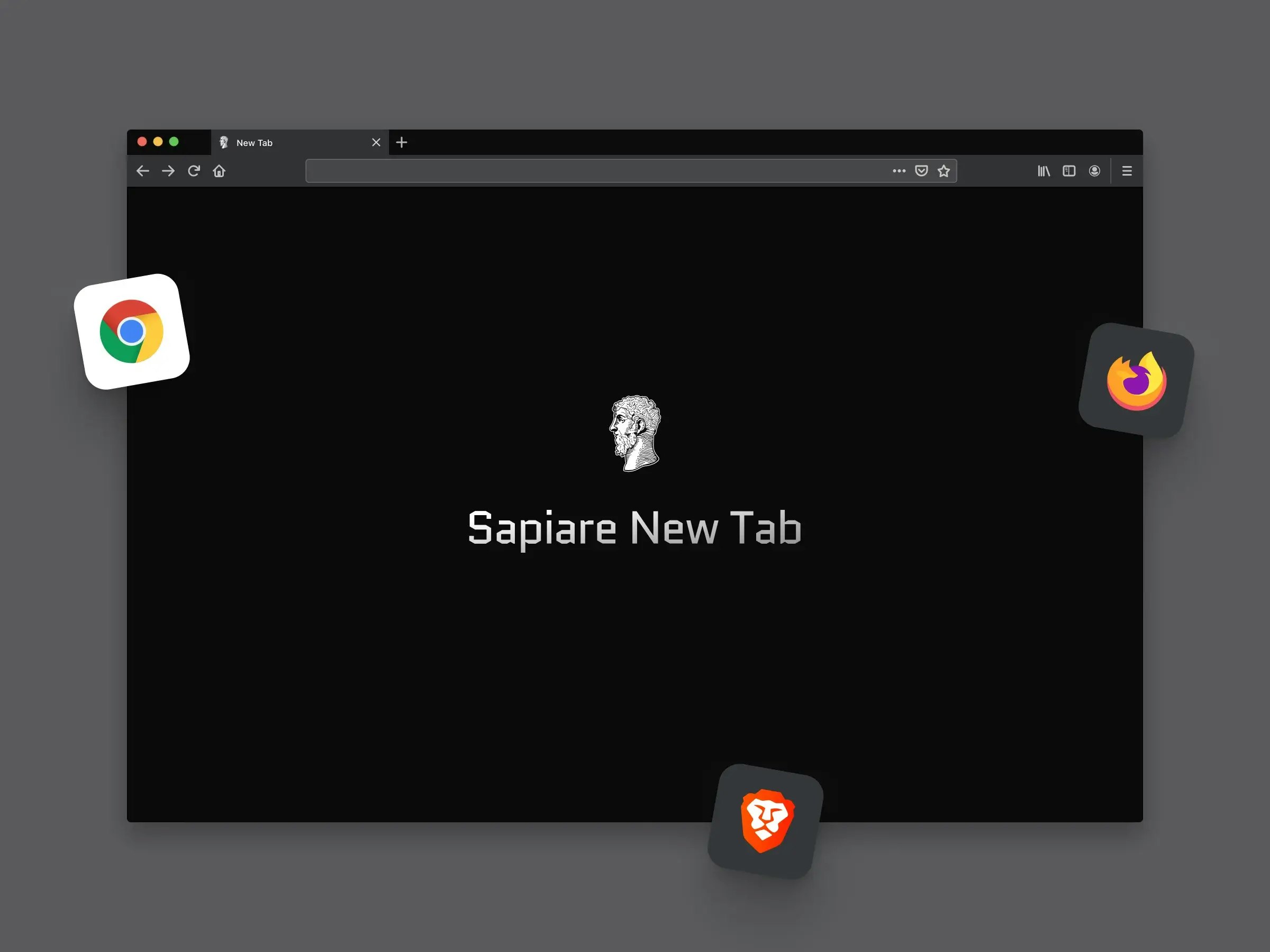 Sapiare New Tab - Main product screenshot demonstrating key features and user interface