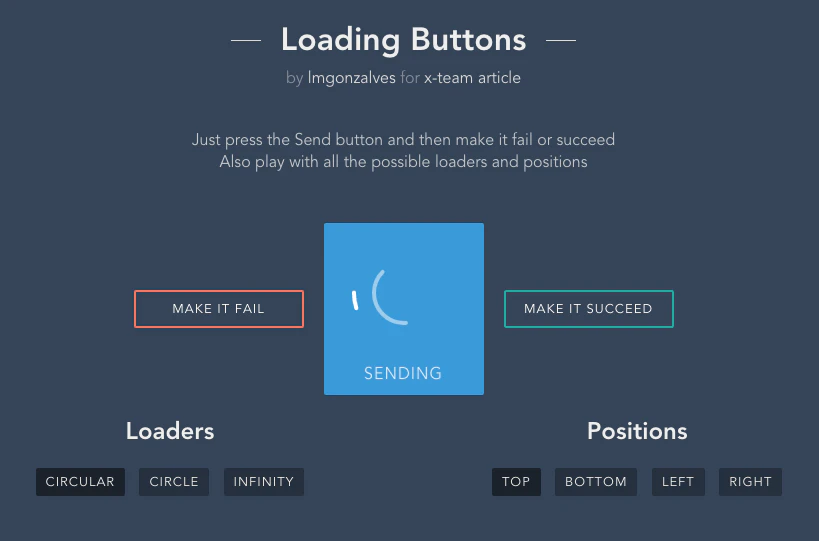 SVG animated loading buttons