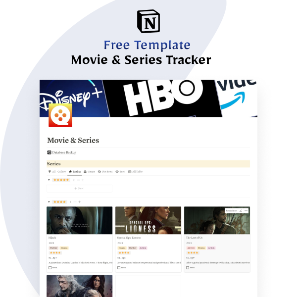 Movie & Series Tracker Free Template