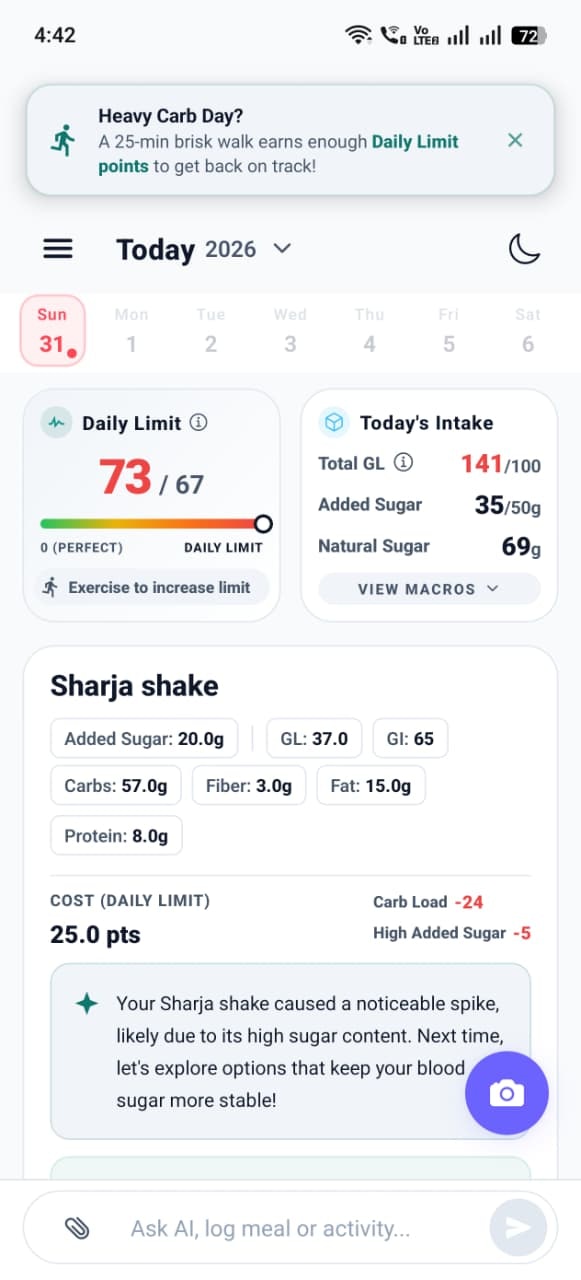 Blood Sugar Meal Tracker App - Sugu gallery image