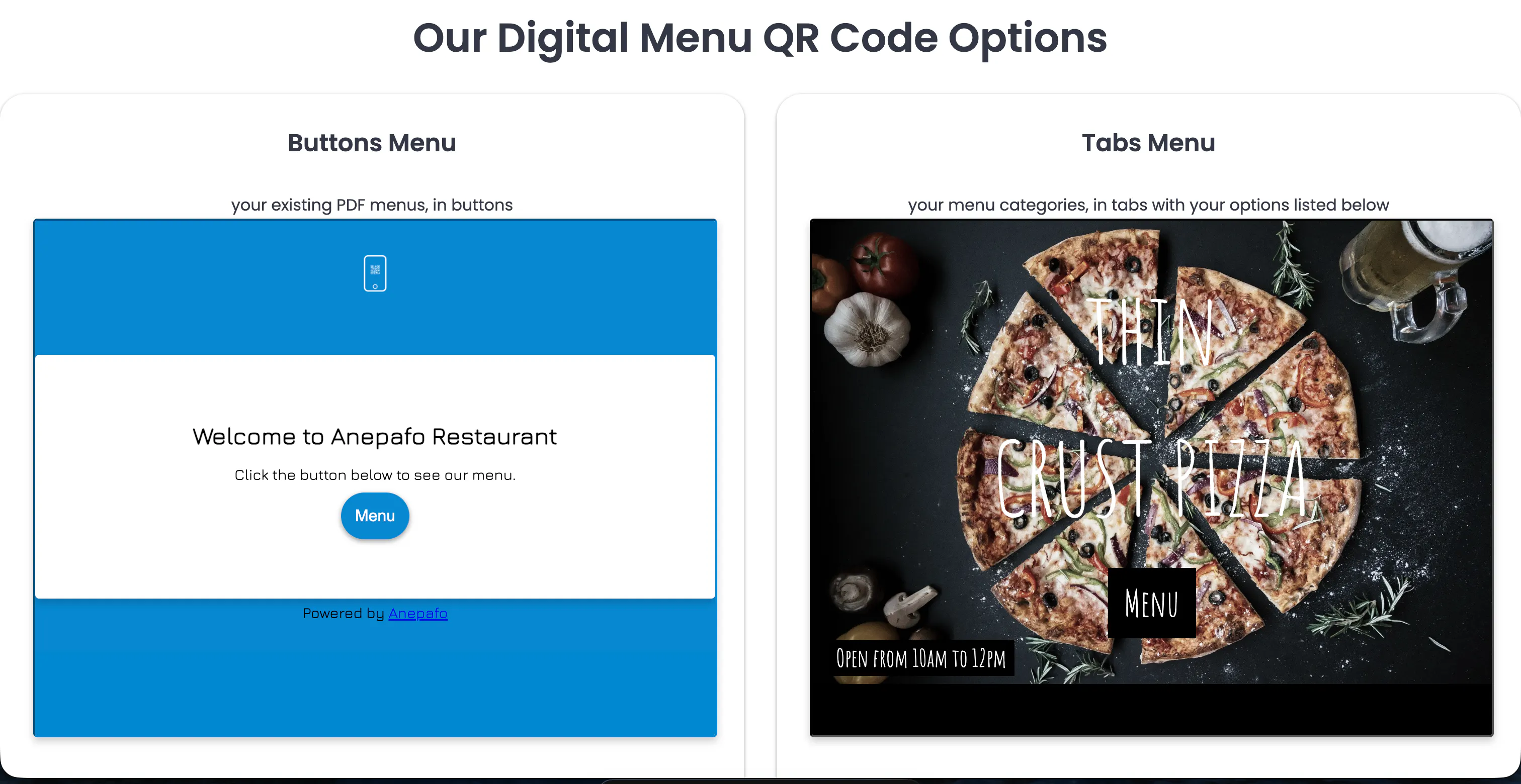 Anepafo QR Menus gallery image