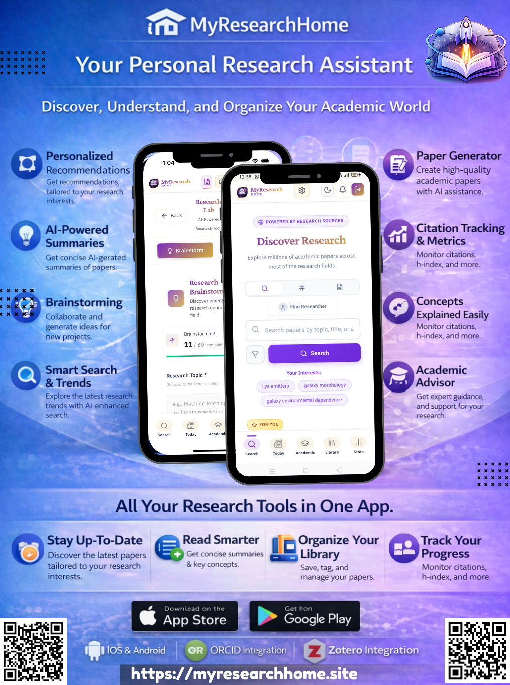 MyResearchHome - Main product screenshot demonstrating key features and user interface