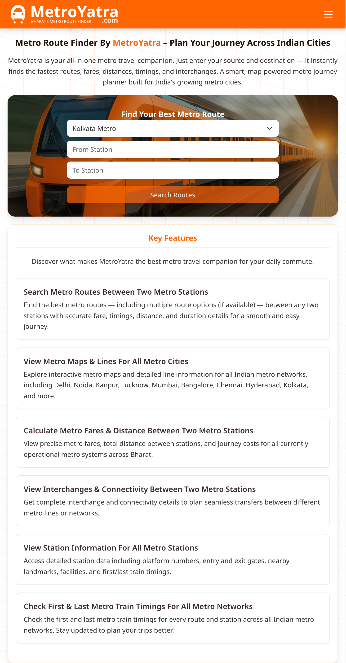 MetroYatra - Screenshot 2 showing product features and functionality