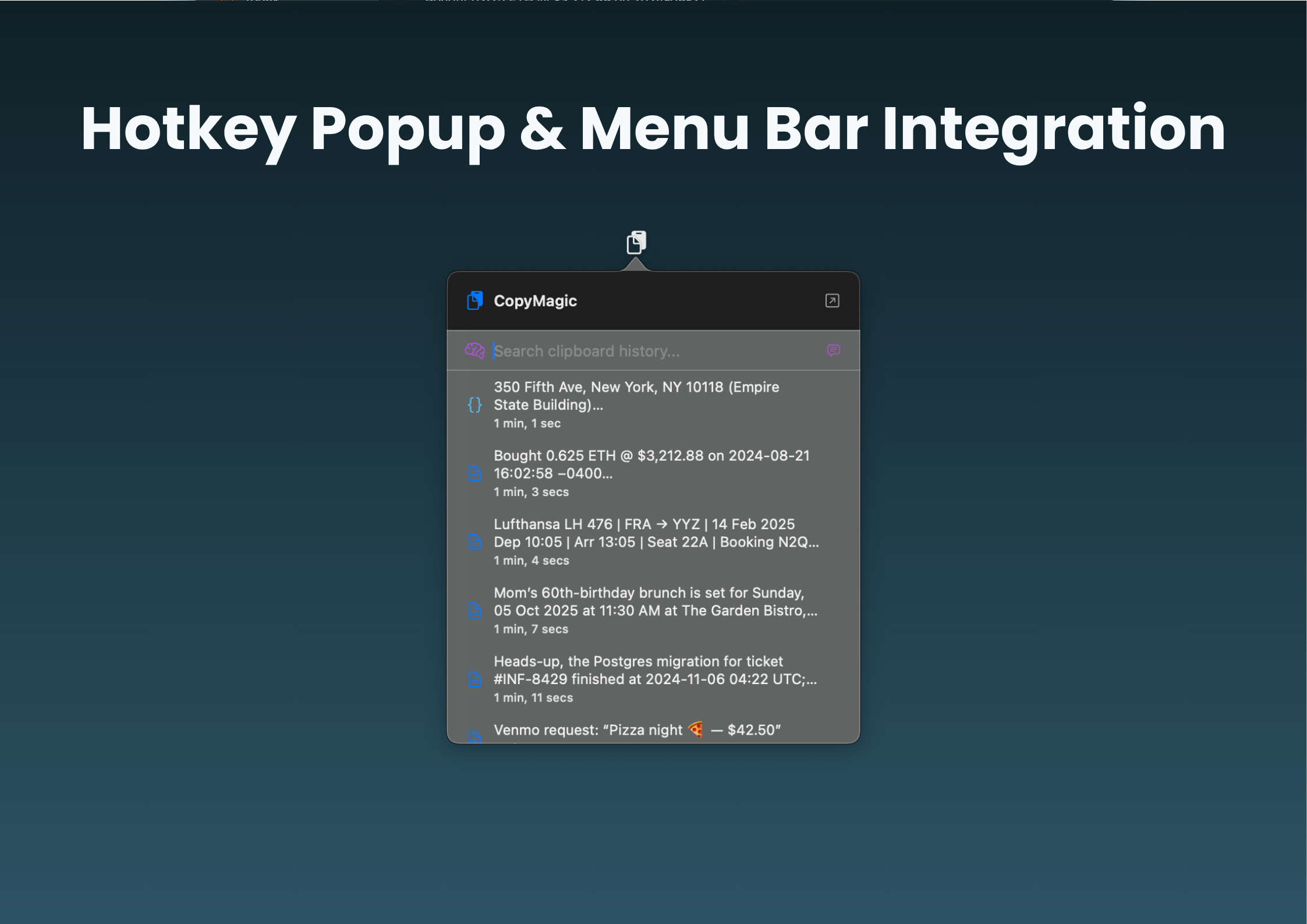 Media Copymagic - Pengurus papan klip pintar untuk macOS 3