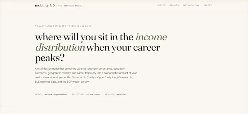 mobility lab. social mobility forecast screenshot 1