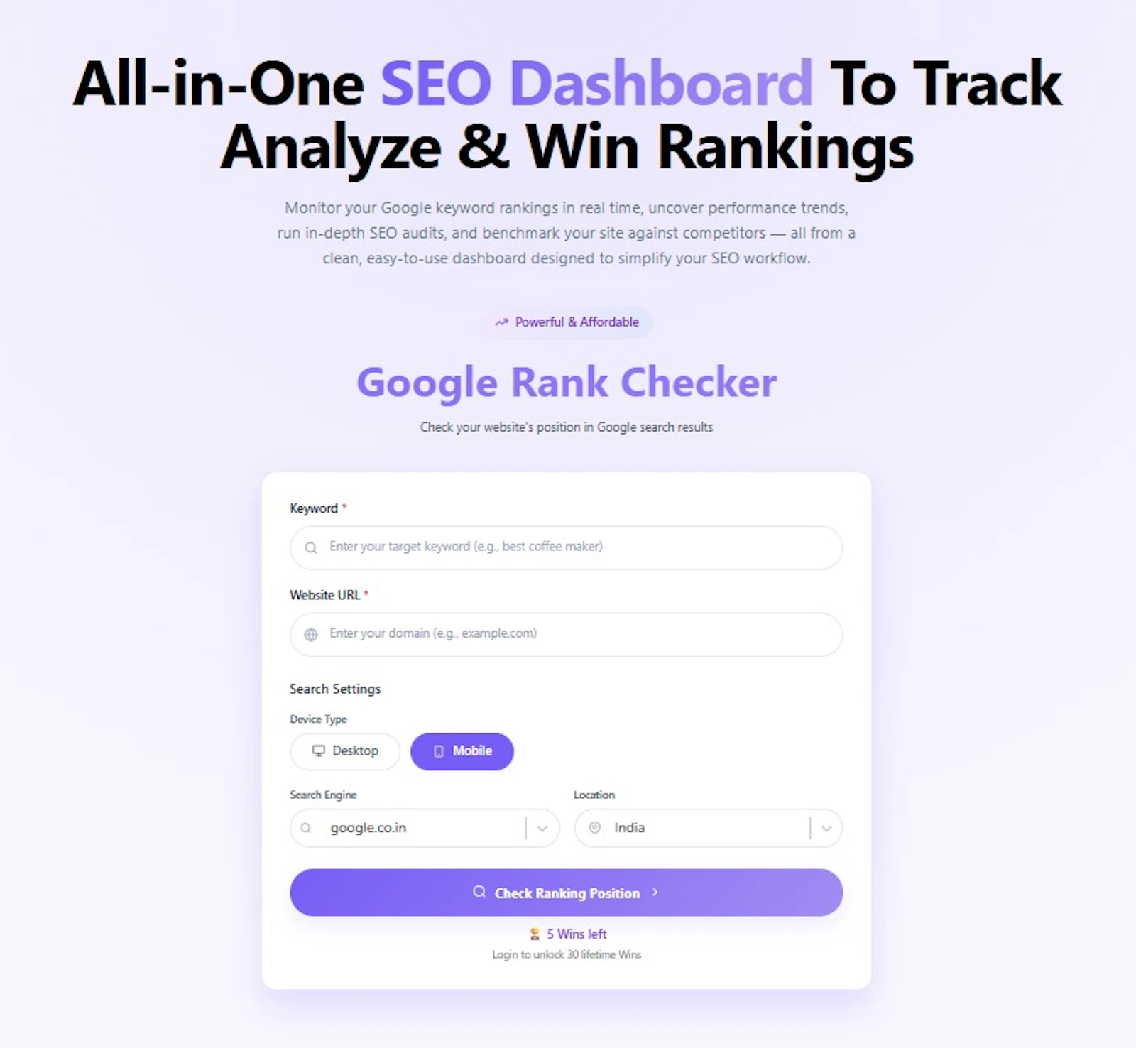 My Keyword Rank Checker screenshot 1
