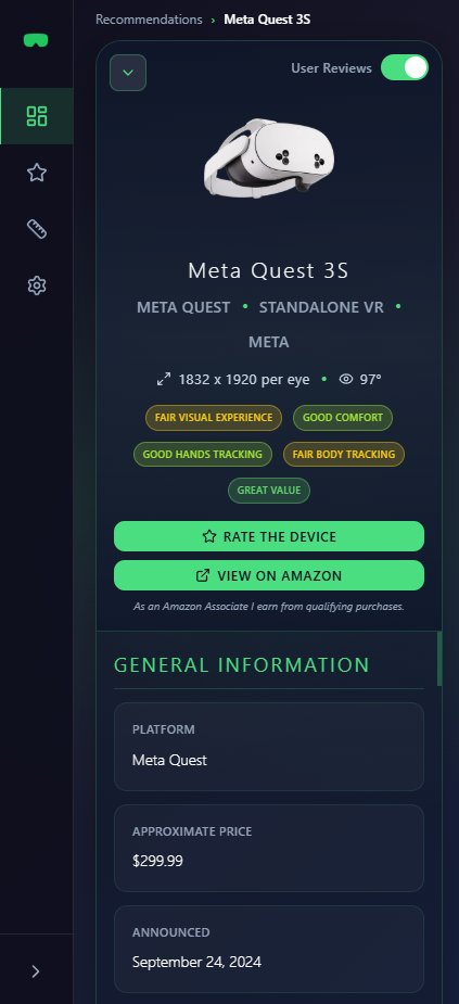 VR Match - Screenshot 2 showing product features and functionality