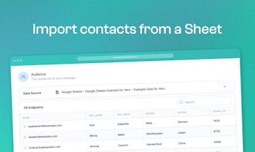 Google Sheets for Vero Newsletters gallery image