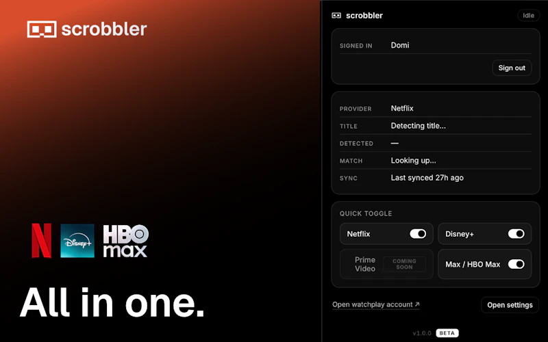 watchplay scrobbler screenshot 2