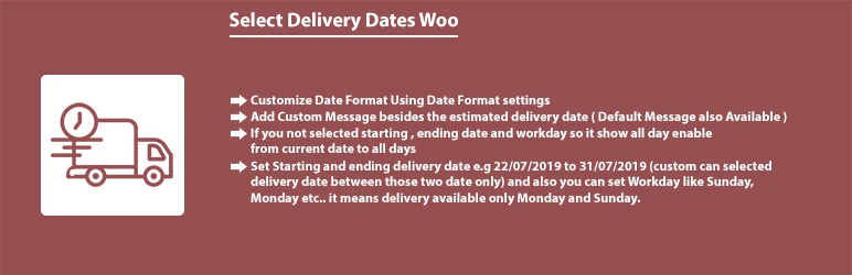 Select Delivery Dates Woocommwece