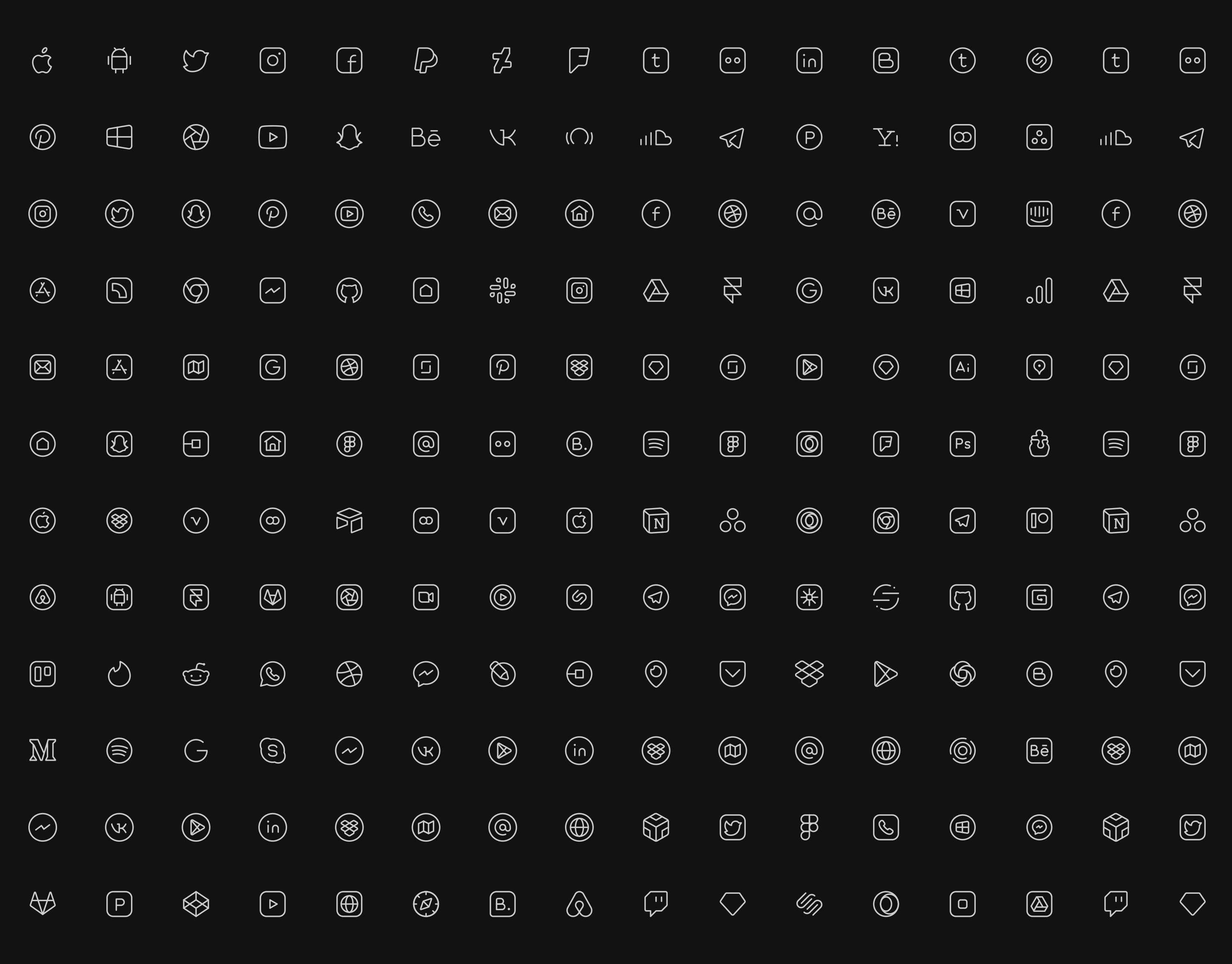 iOS 14 ICONS home screen line icon pack gallery image