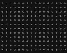 iOS 14 ICONS home screen line icon pack gallery image