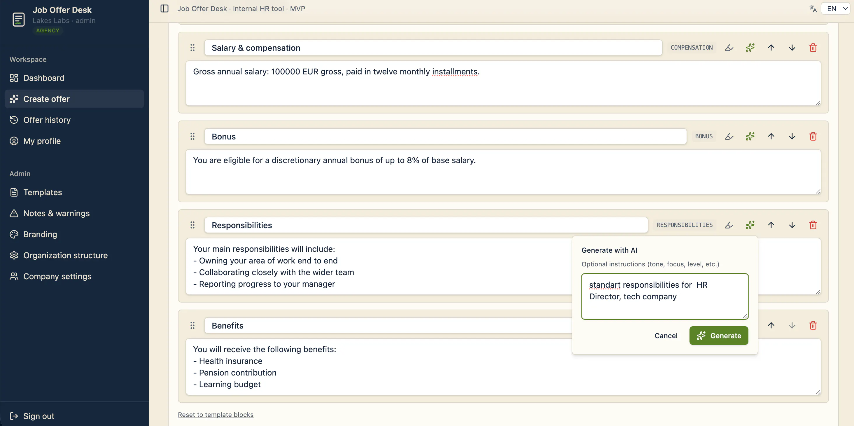 Job Offer Desk gallery image