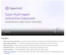 OpenMAIC: AI Interactive Classrooms gallery image