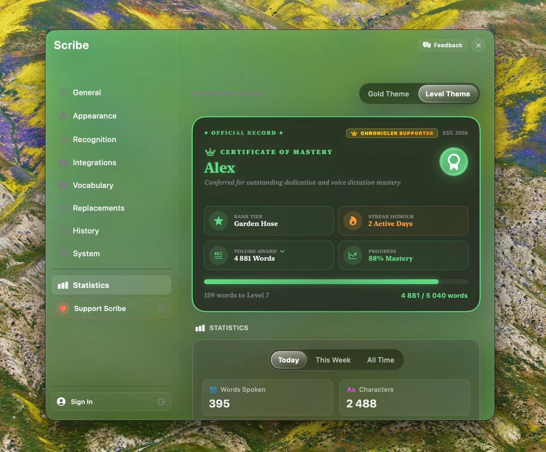Scribe - voice dictation on macOS screenshot