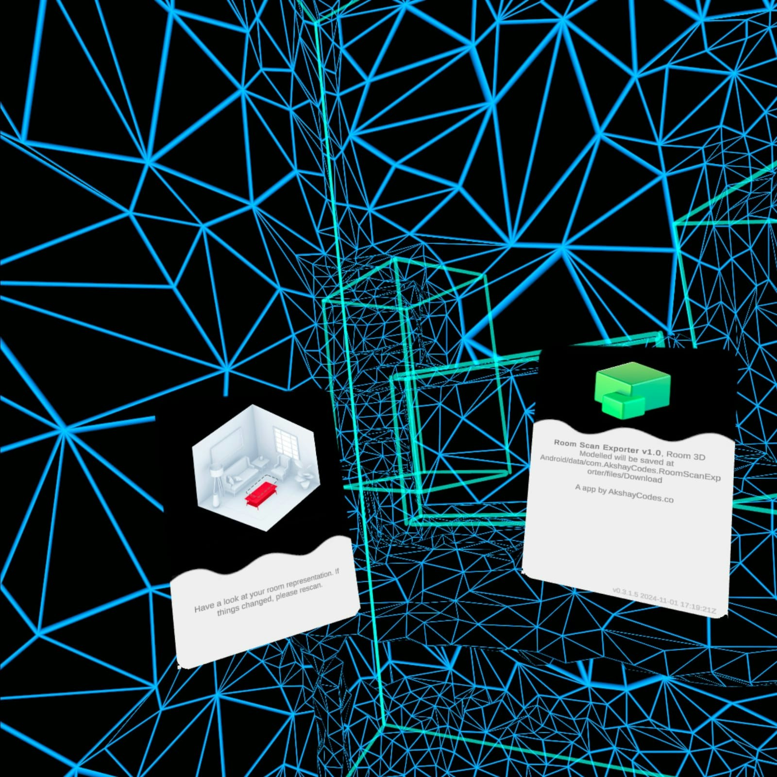 Media Nhà xuất khẩu quét phòng cho Meta Quest 3 - Xuất các mắt lưới cảm biến độ sâu 3D từ Quest 3 sang FBX. 3