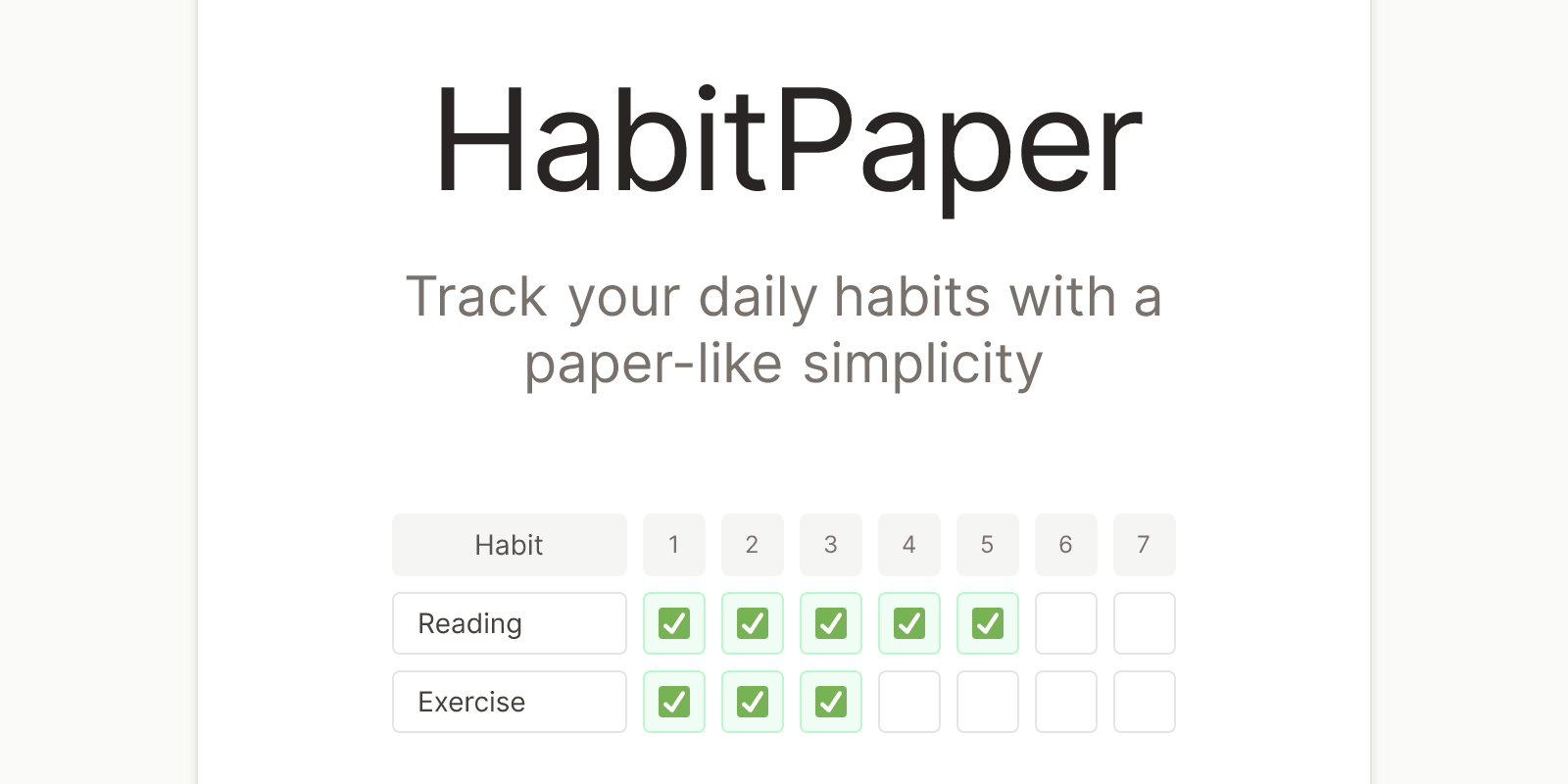 HabitPaper