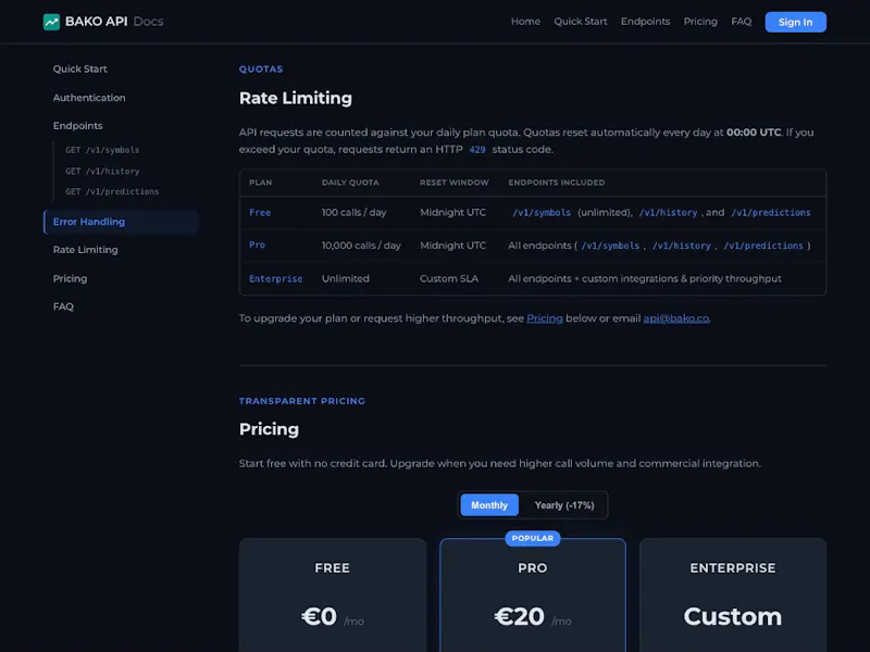 BAKO API screenshot 15