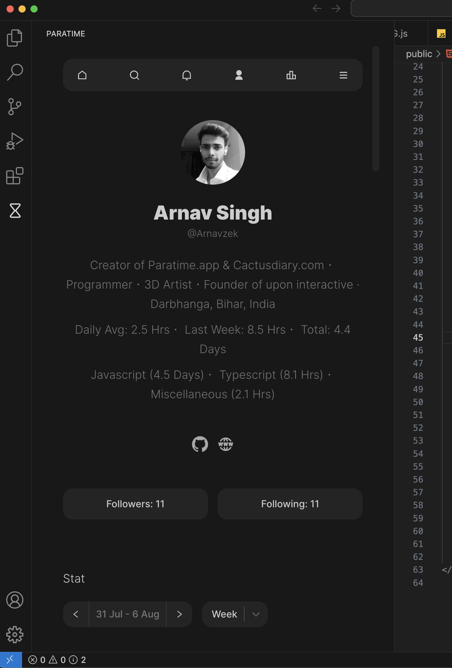 Präferenz - Social Time Tracker für VSCODE Medien 6
