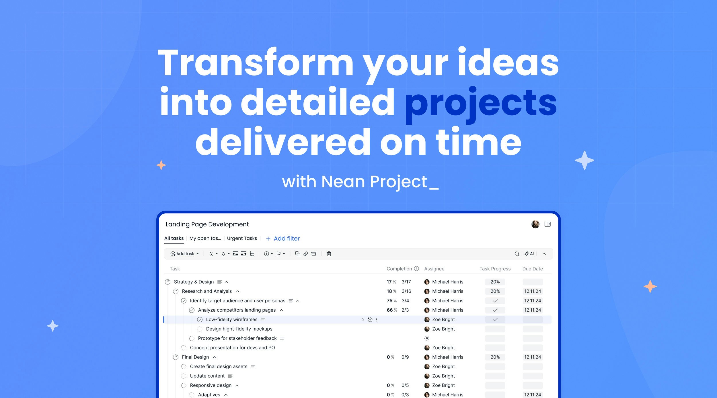 Nean Project - Main product screenshot demonstrating key features and user interface