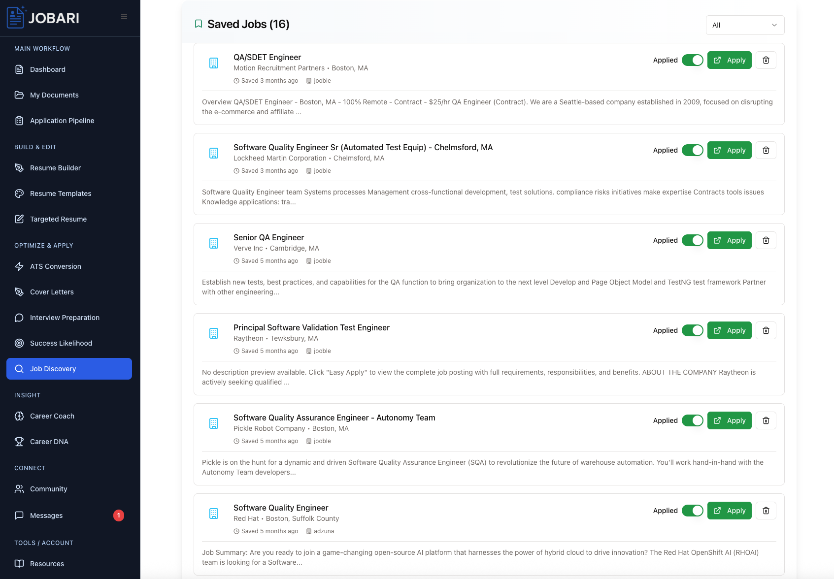 Jobari - Tools for a Smarter Job Search gallery image