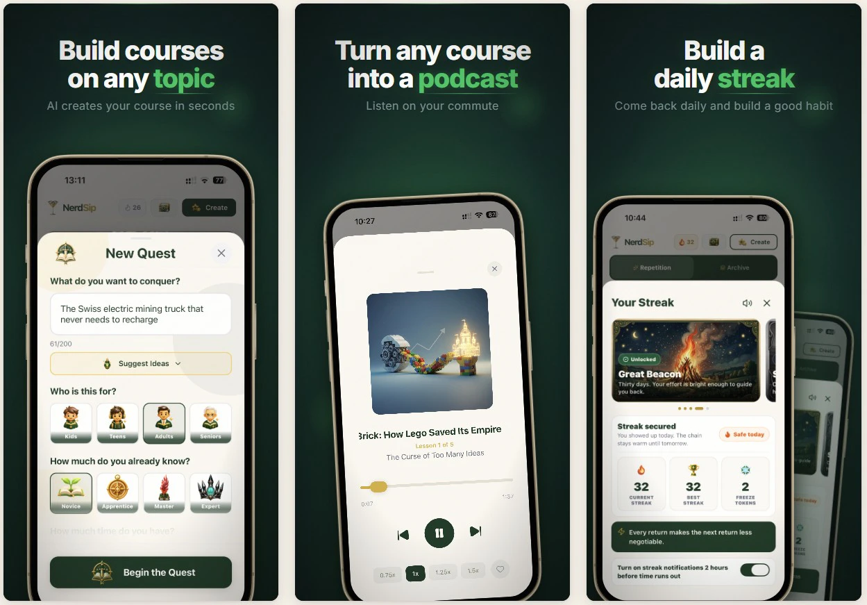 NerdSip - Microlearning App 截图 3