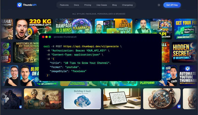 ThumbAPI screenshot 2