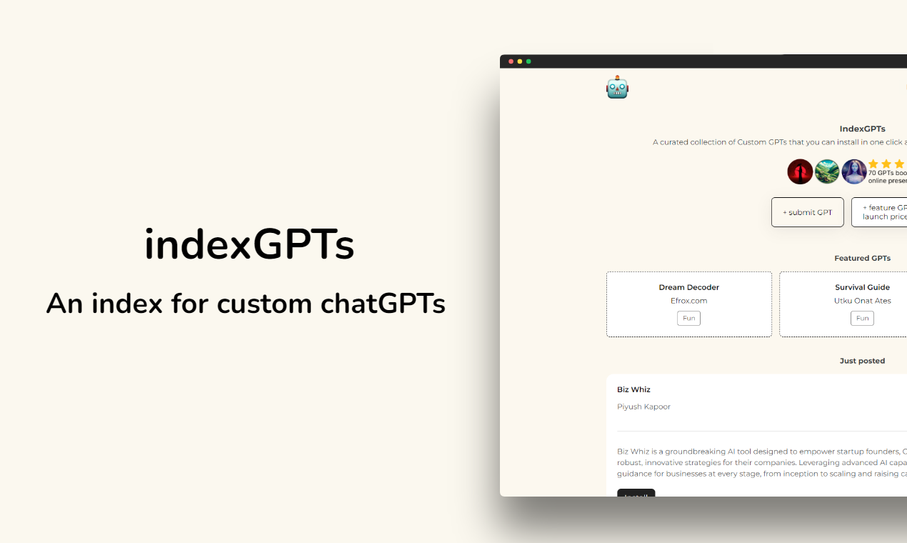 indexGPTs gallery image
