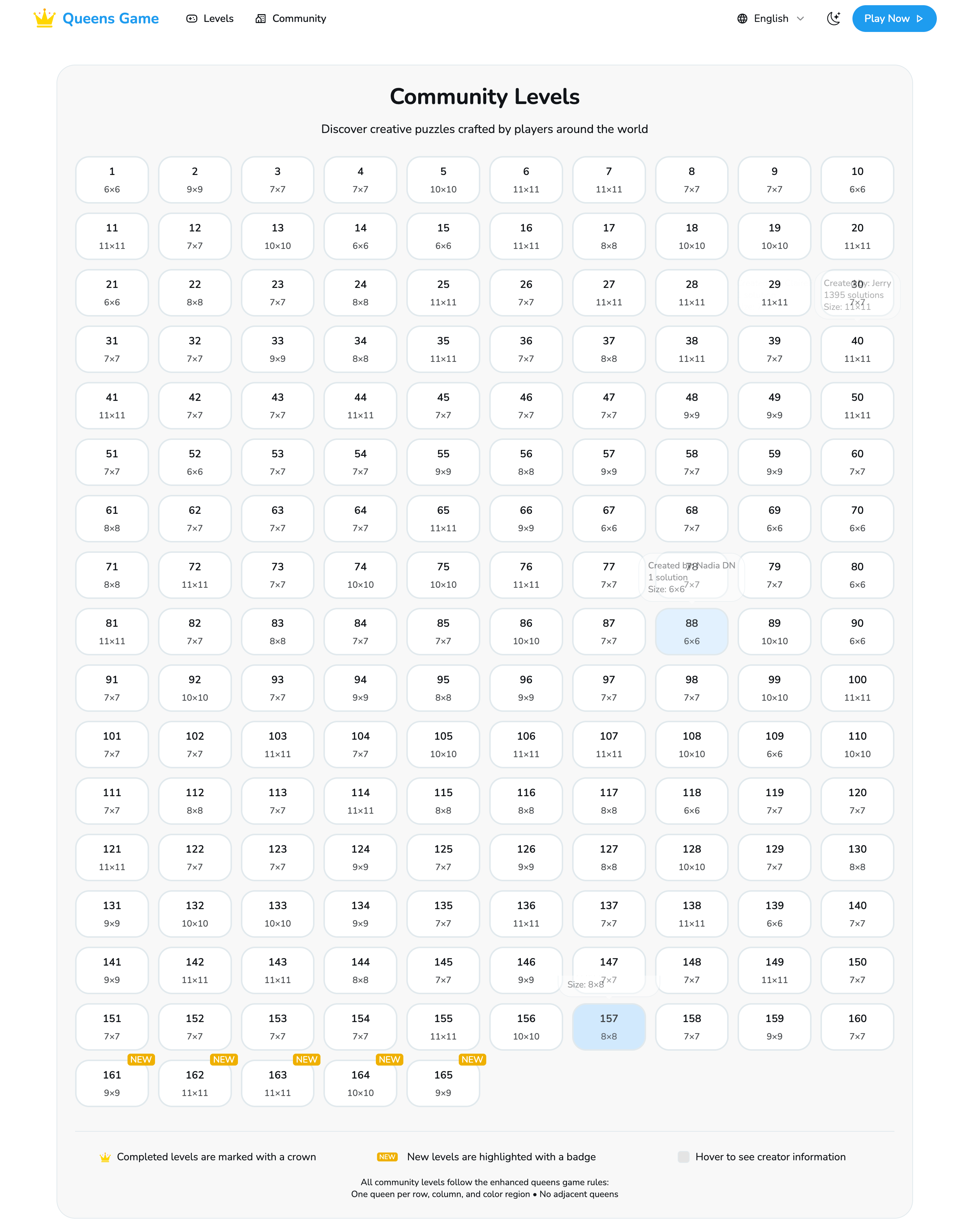 Enhanced Queens Game gallery image