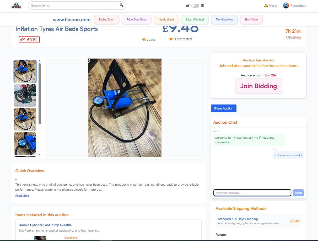 Flicoon: un mercado dinámico - Revendedor a prueba de revendedores.Comprador media 5