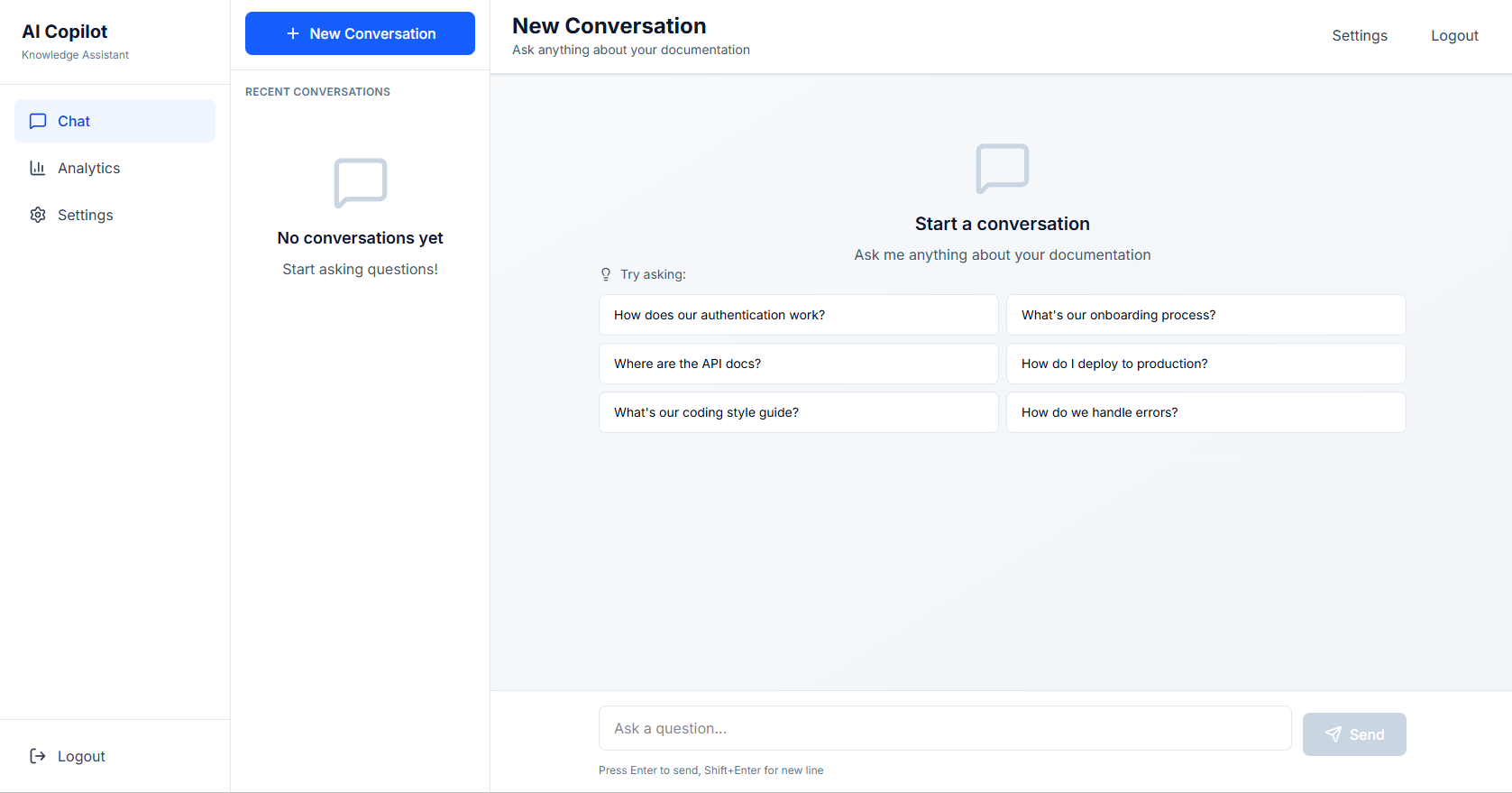 AI Knowledge Copilot - Screenshot 5 showing product features and functionality