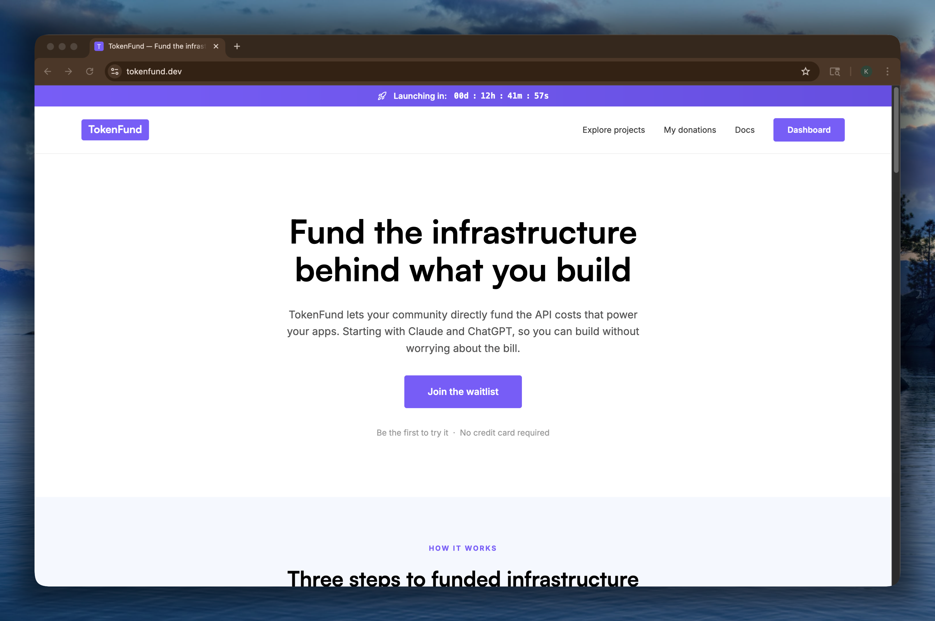 TokenFund - Main product screenshot demonstrating key features and user interface