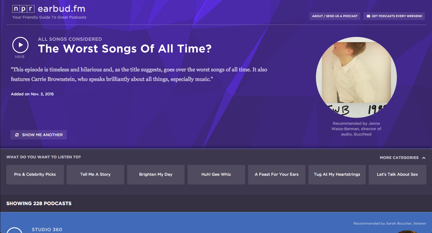 Earbud.fm by NPR gallery image