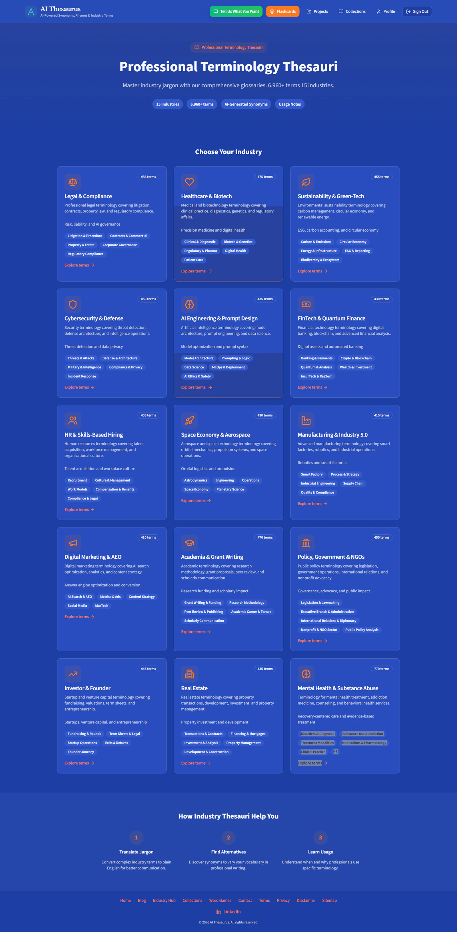 AIThesaurus.io screenshot 2