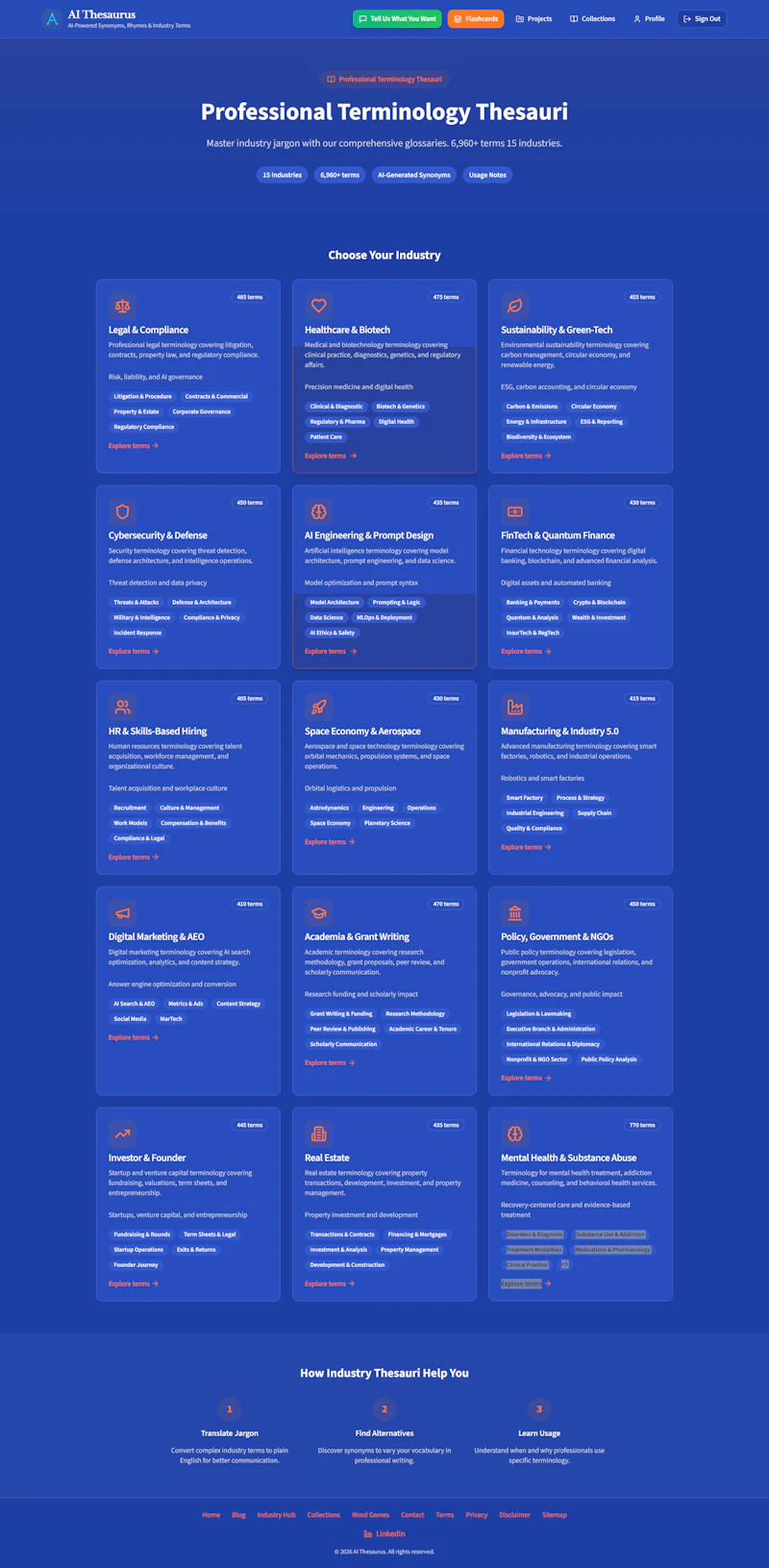 AIThesaurus.io screenshot 2
