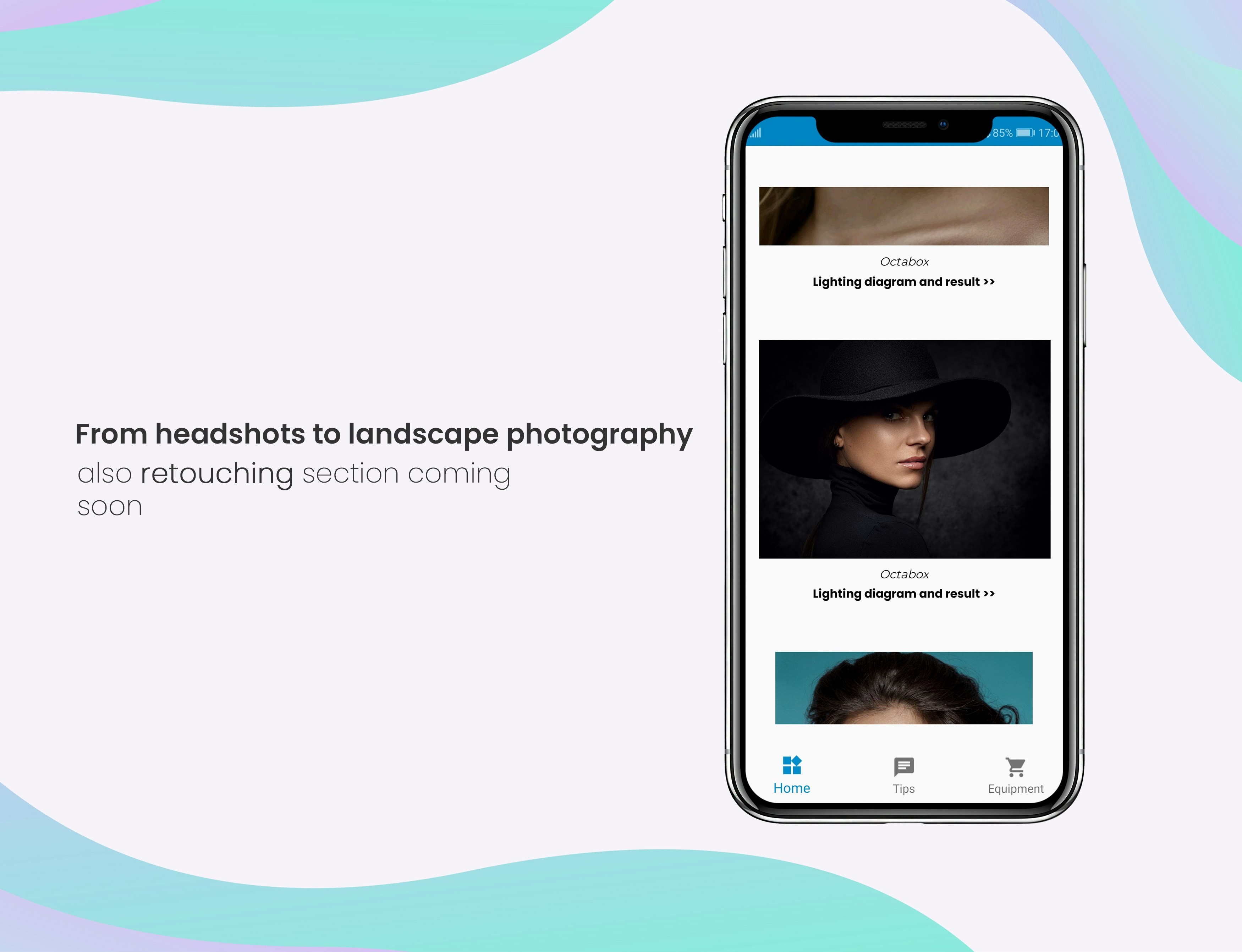 Simple app for studio photography gallery image