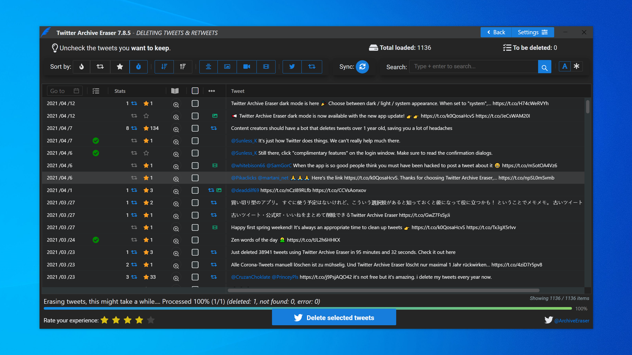 Twitter Archive Eraser gallery image
