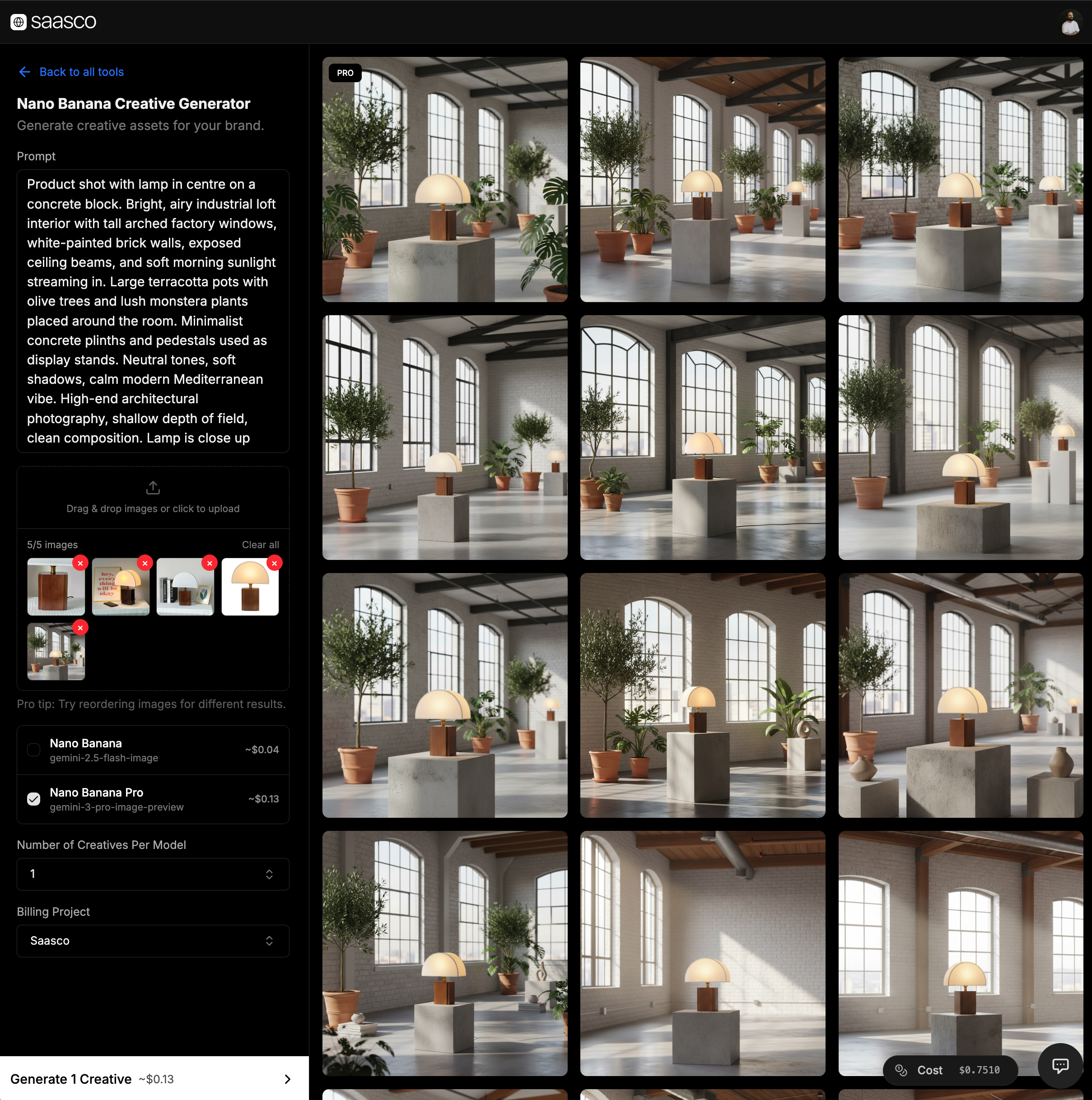 Saasco - Nano Banana Creative Generator gallery image