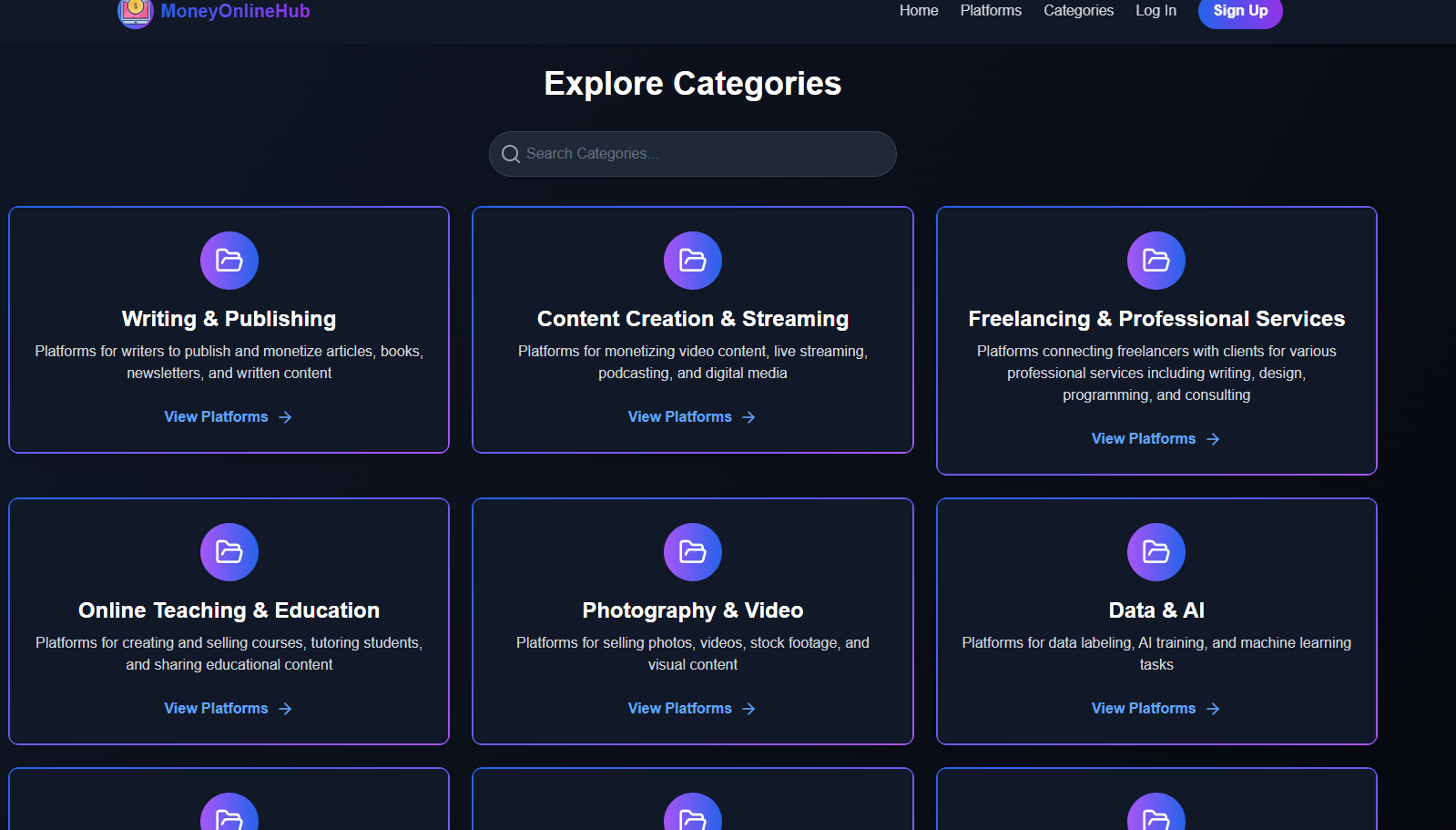 Money Online Hub - A directory of all platforms where you can make money online media 4