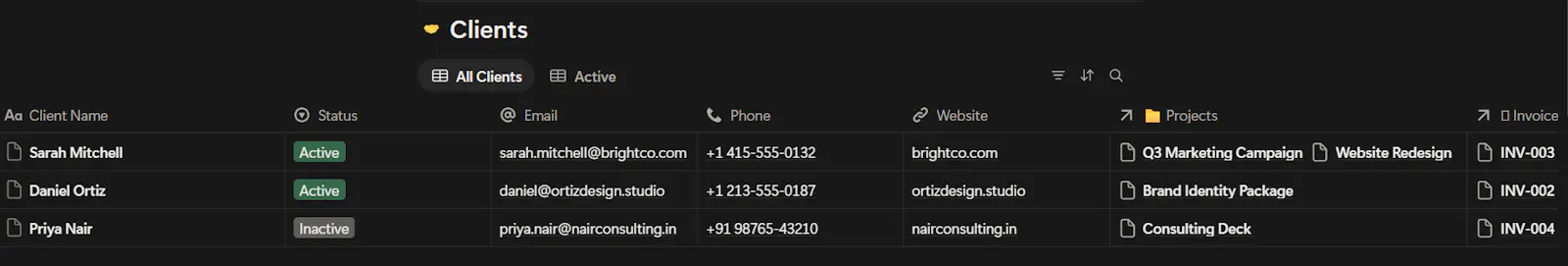Client & Project Tracker for Freelancers screenshot 2