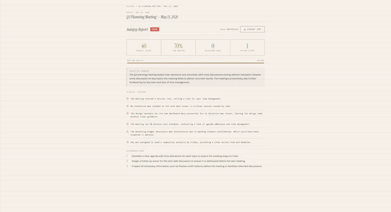 MeetingAutopsy screenshot 3