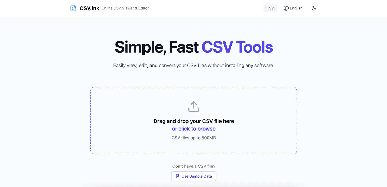 CSV.ink screenshot 1