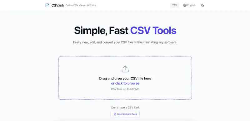 CSV.ink screenshot 1