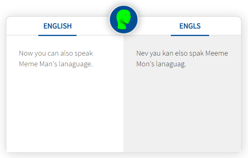 MemeMan English Transliteration gallery image