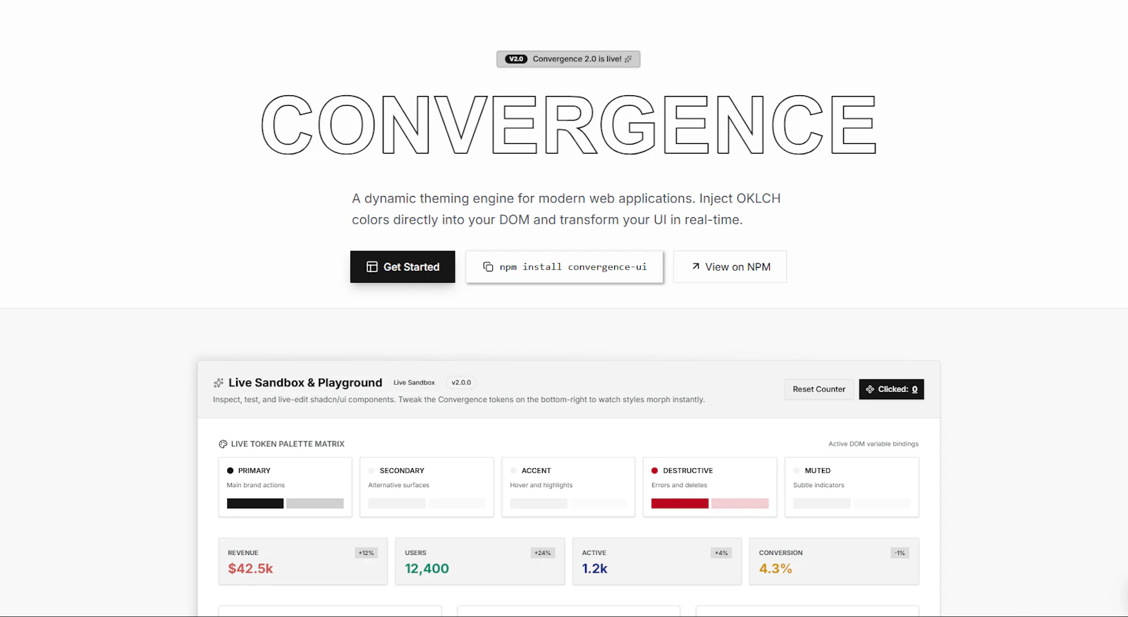 Convergence UI screenshot 2