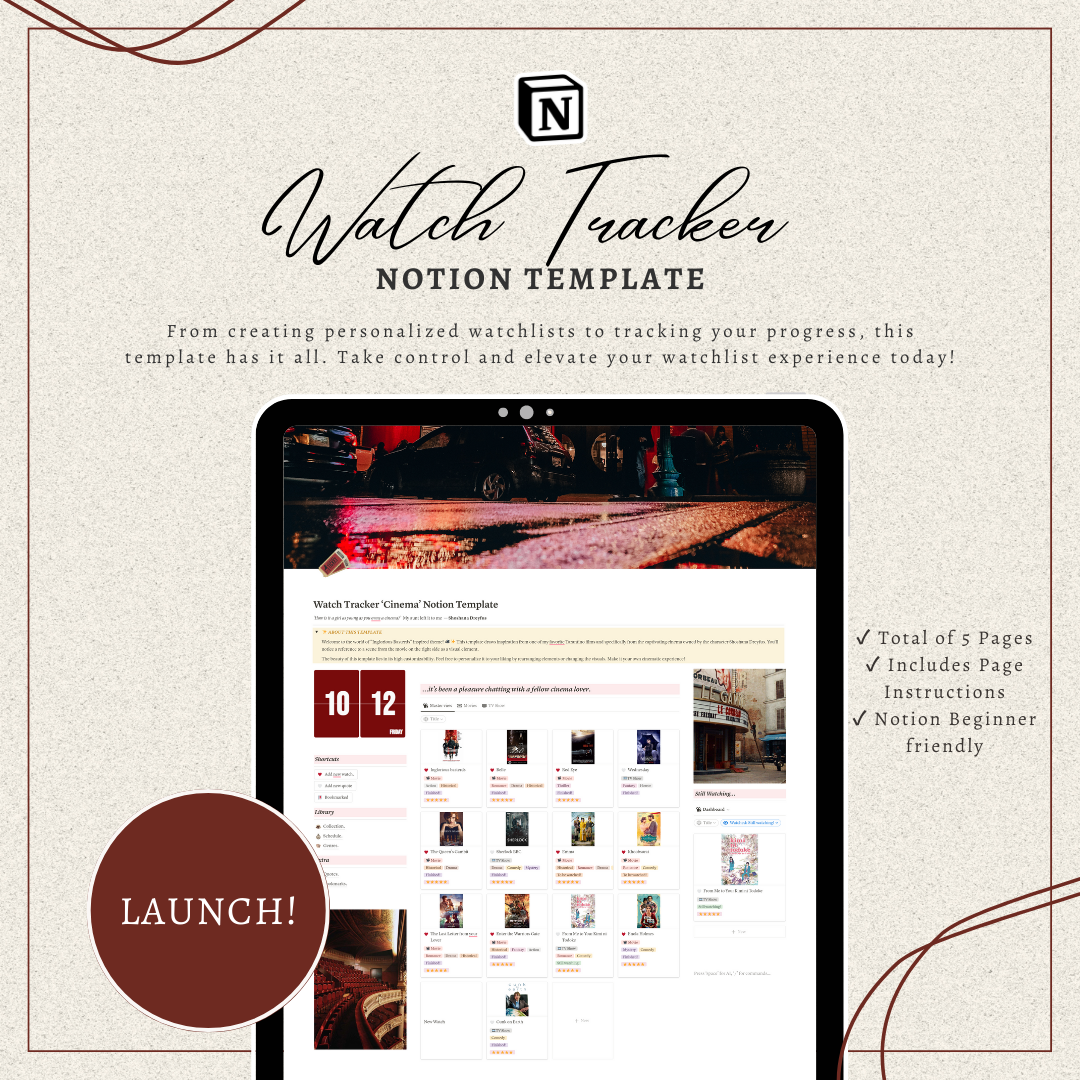 Watch Tracker 'Cinema' Template
