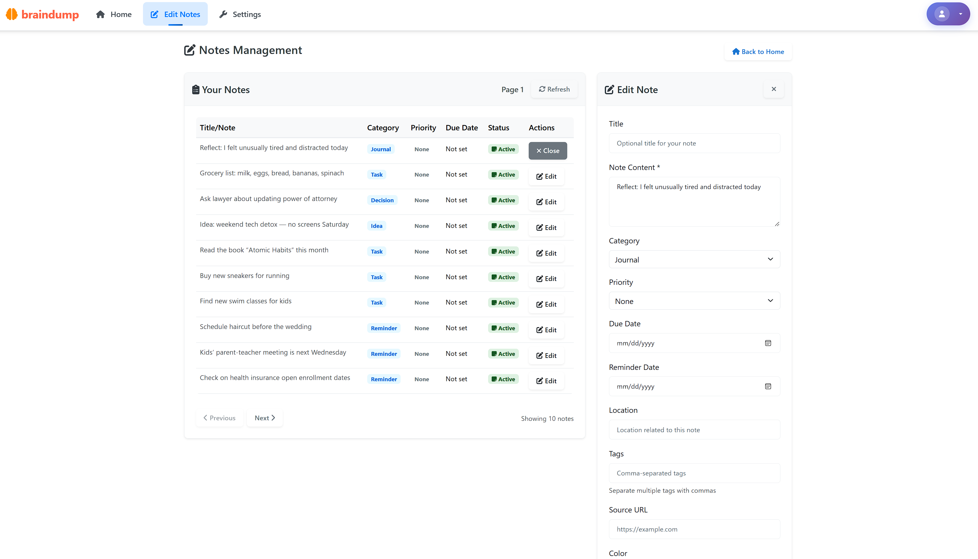 braindump gallery image