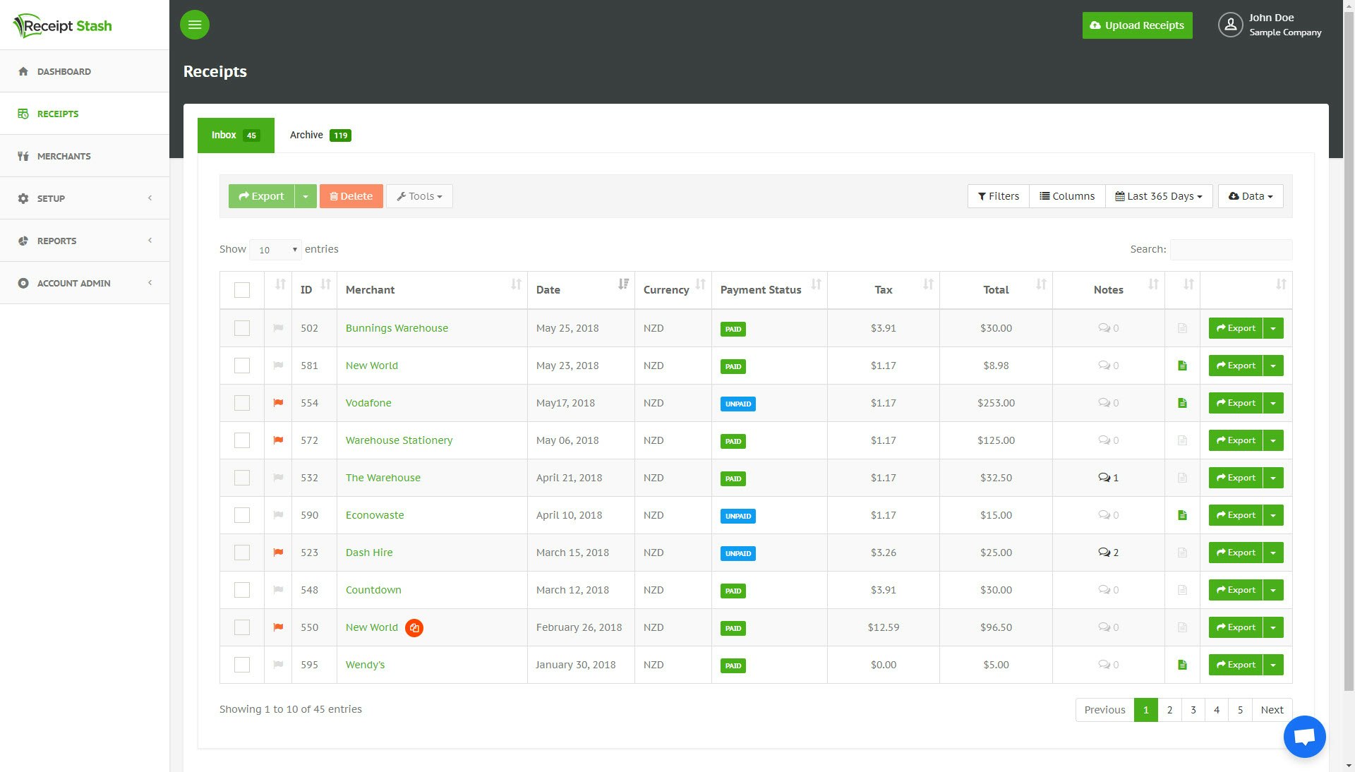 Receipt Stash gallery image