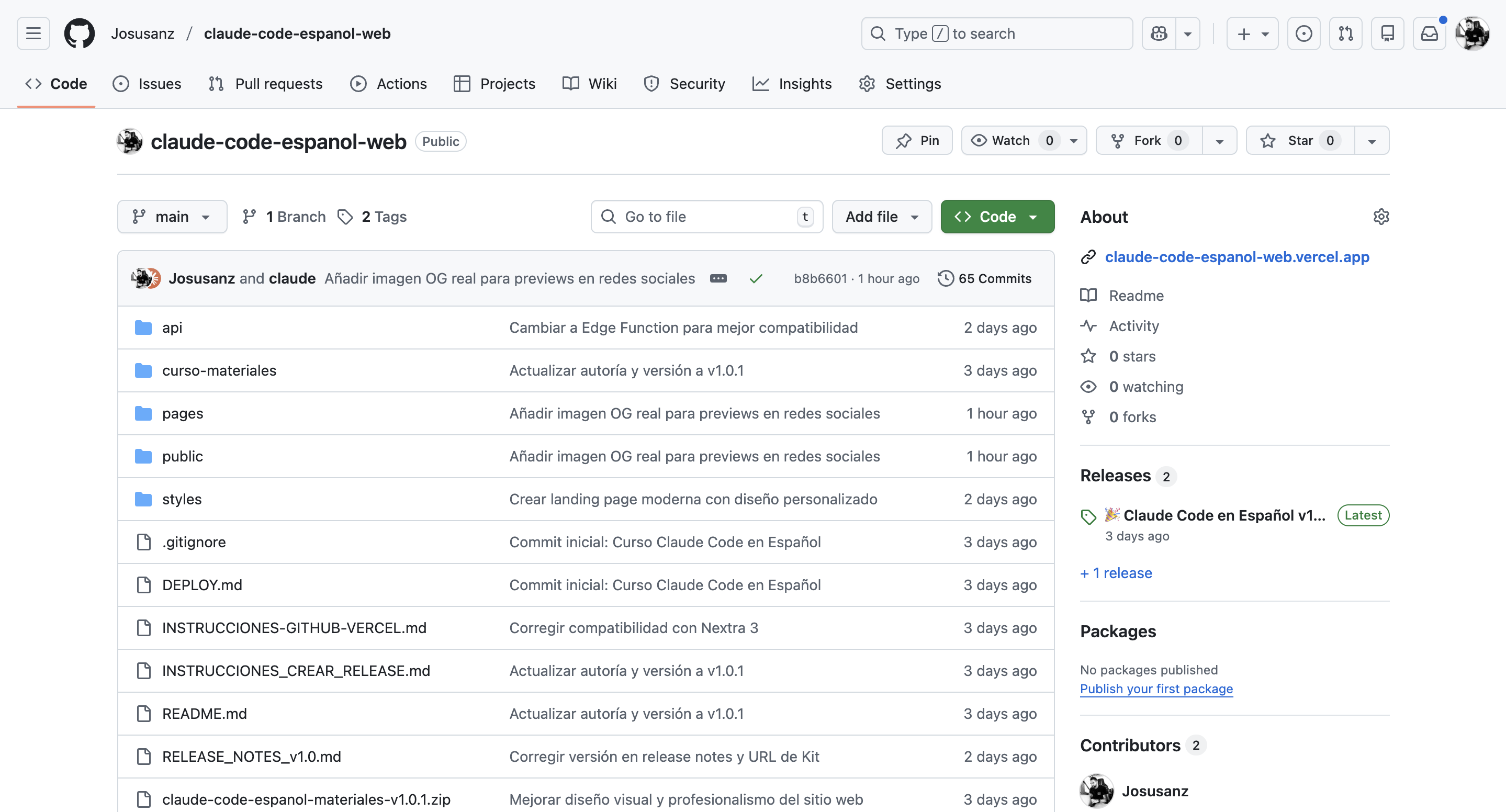 Claude Code en Español - Screenshot 2 showing product features and functionality