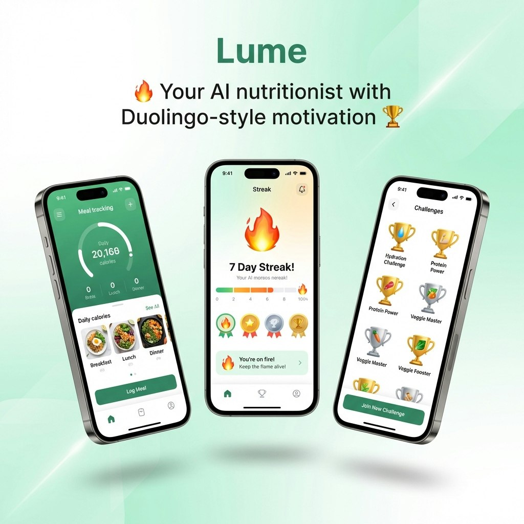 Lume - Your diet and training - Main product screenshot demonstrating key features and user interface